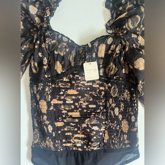 NWT Free People Intimately Free Brunch Date Bodysuit SZ XS 🖤✨ - Picture 5 of 14